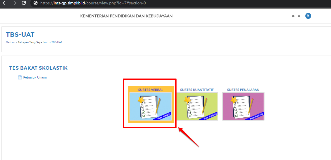 Proses Tes Bakat Skolastik · Panduan SIMPKB - PROGRAM GURU ...
