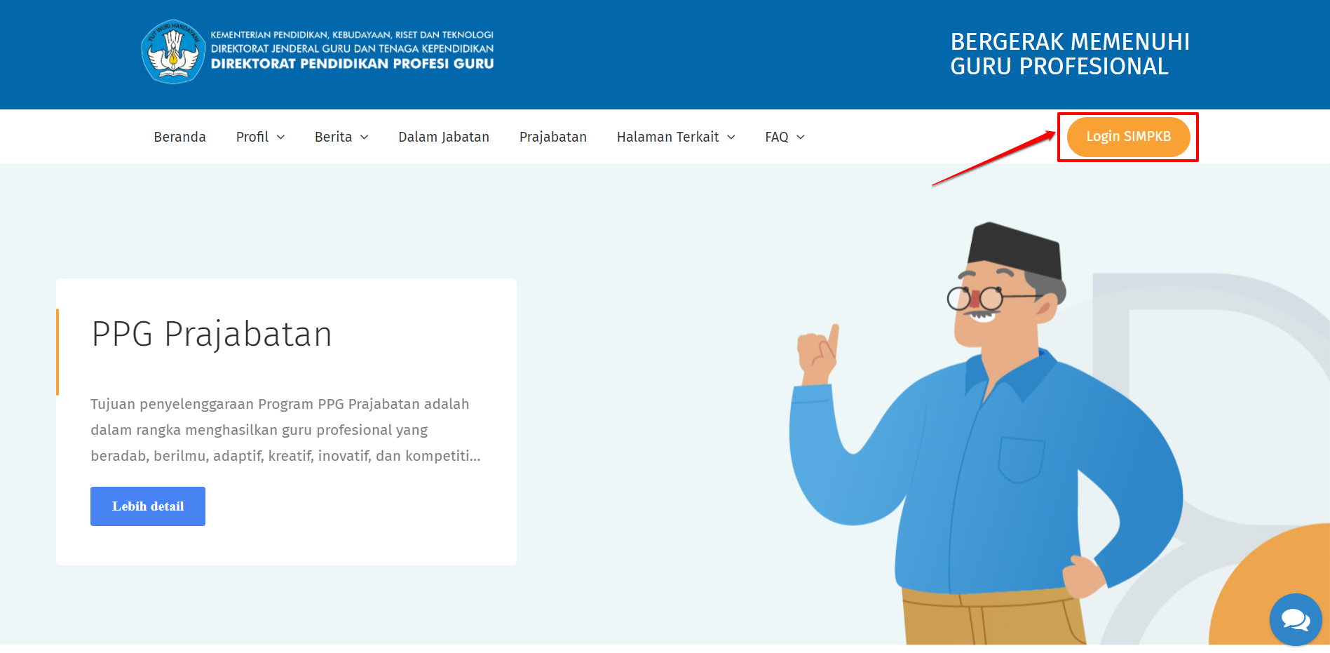 Login Kedalam SIM PPG Panduan PPG DALJAB 2022 Untuk Peserta